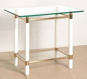 Palaccio Gold Plated Gloss White Occasional Tables