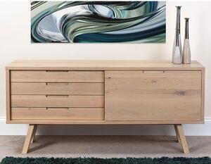 Bergen Wooden Sideboard In Light Oak With 2 Drawers