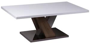 Malaya White High Gloss Coffee Table With Natural Base