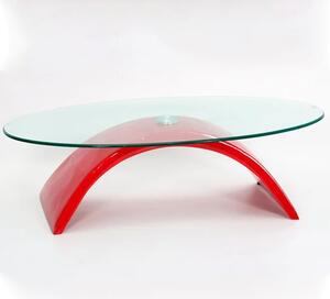 Malisha Fibre Glass Coffee Table With High Gloss Red Base