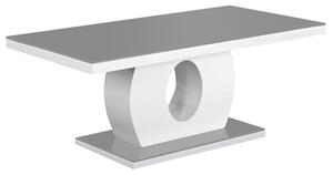 Eira Grey Glass Coffee Table Rectangular With White Gloss Base