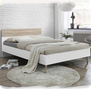 Appleton Wooden Single Bed In White And Oak Effect