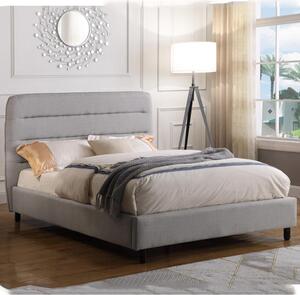 Maija Velvet Double Bed In Light Grey