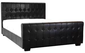 Darra Faux Leather Double Bed In Black