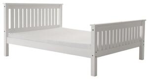 Maire High Foot End Pine Wooden King Size Bed In White