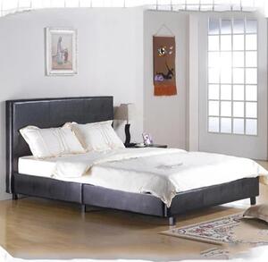 Feray Faux Leather Single Bed In Black