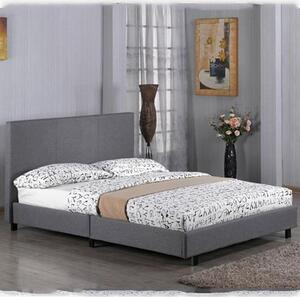 Feray Linen Fabric Single Bed In Grey