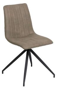 Isaak PU Leather Dining Chair With Metal Legs In Taupe