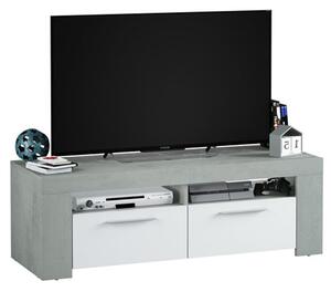 Elaina Wooden TV Stand With 2 Doors In White And Concrete