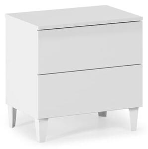 Adonia Wooden Bedside Cabinet With 2 Drawers In White