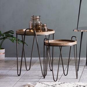 Muffin Wooden Nest Of 2 Tables With Metal Frame In Natural