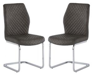 Caprika Taupe PU Leather Dining Chair In A Pair