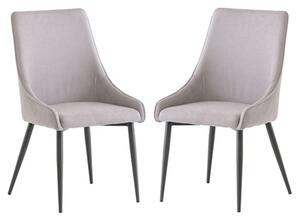 Remika Grey Fabric Dining Chair In A Pair