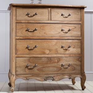 Chia Wooden Chest Of 5 Drawers In Weathered