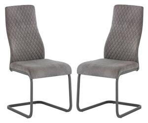 Palmen Light Grey Fabric Dining Chair In A Pair