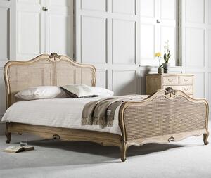 Chia Wooden King Size Bed In Weathered