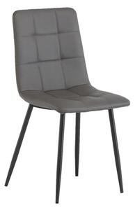 Virti Faux Leather Dining Chair In Grey