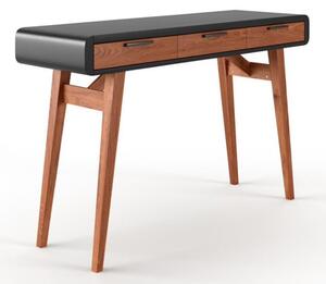 Portland Wooden Laptop Desk In Gloss Black And Oak