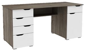 Kirkham Wooden Laptop Desk In Dark Oak And Gloss White