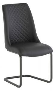 Revila Faux Leather Dining Chair In Grey