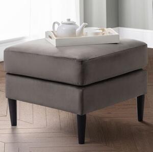 Hachi Truffle Velvet Ottoman In Grey