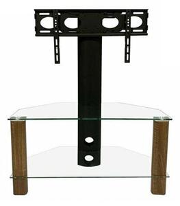 Clevedon Glass TV Stand In Walnut With Bracket