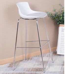 Hinton Plastic Bar Stool With Fabric Seat In White