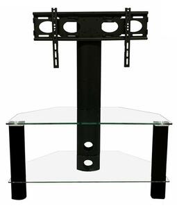 Clevedon Glass TV Stand In Black With Bracket