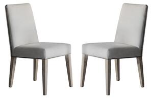 Roselle Cement Linen Fabric Dining Chairs In Pair