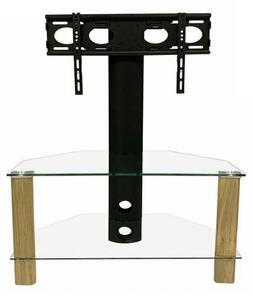 Clevedon Glass TV Stand In Light Oak With Bracket