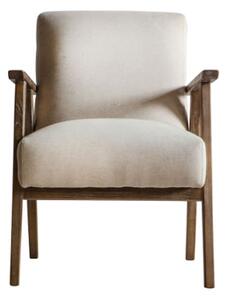 Neelan Fabric Armchair With Wooden Frame In Natural