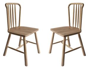 Burbank Oak Wood Dining Chairs In Pair