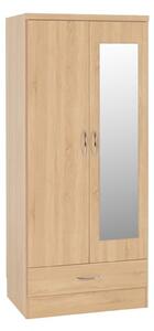 Mark Wooden Wardrobe With 2 Doors 1 Drawer In Sonoma Oak