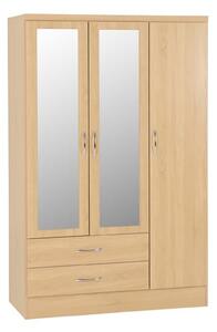 Mark Wooden Wardrobe With 3 Doors 2 Drawers In Sonoma Oak