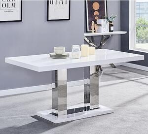 Candice High Gloss Dining Table In White