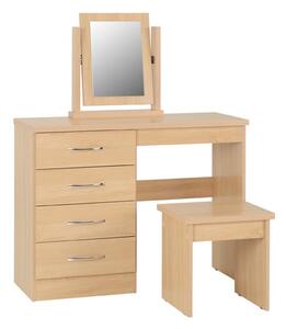 Mark Wooden Dressing Table Set With 4 Drawers In Sonoma Oak