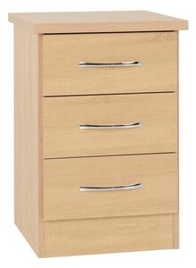 Mark Wooden Bedside Cabinet With 3 Drawers In Sonoma Oak