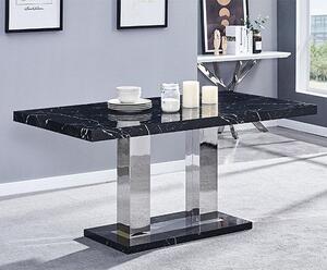 Candice High Gloss Dining Table In Milano Marble Effect