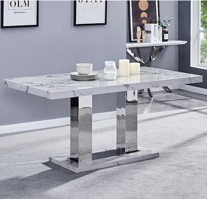 Candice High Gloss Dining Table In Diva Marble Effect