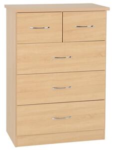 Mark Wide Wooden Chest Of 5 Drawers In Sonoma Oak