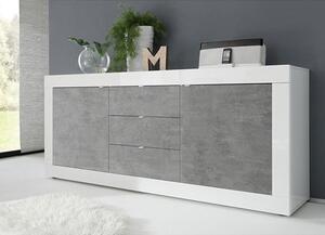 Taylor Wooden Sideboard In White High Gloss And Cement Effect