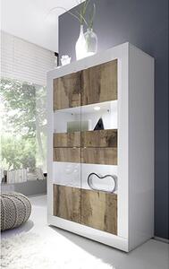 Taylor Wooden Display Cabinet In White High Gloss And Pero