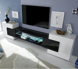 Nevaeh Wooden TV Stand In White And Black High Gloss