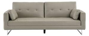 Paris Faux Leather 3 Seater Sofa Bed In Grey