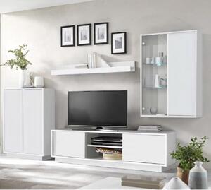 Iconic High Gloss Living Room Furniture Set In White With LED