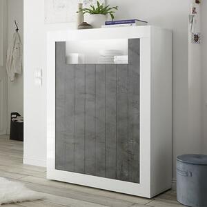 Nitro LED 2 Doors Wooden Storage Unit In White Gloss And Oxide