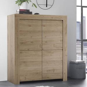 Carney Contemporary Highboard In Cadiz Oak With 4 Doors