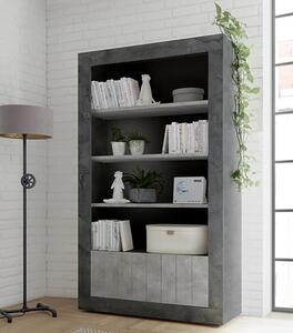 Nitro 2 Doors 3 Shelves Bookcase In Oxide And Cement Effect