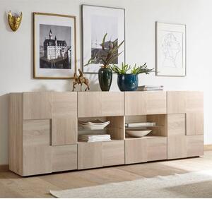 Aleta Wooden Sideboard In Sonoma Oak With 2 Doors 4 Drawers