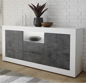 Nitro LED 2 Door 2 Drawer White Gloss Sideboard In Oxide